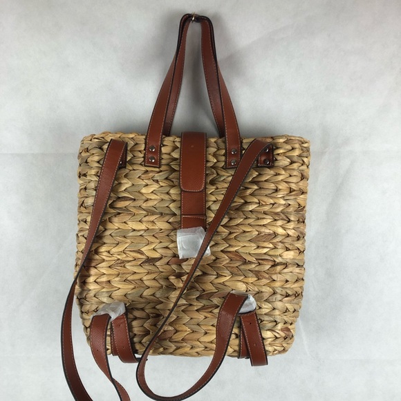 New Braided Straw Backpack/ Shoulder Bag - Picture 3 of 6